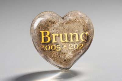 Memory stone with cat's ashes